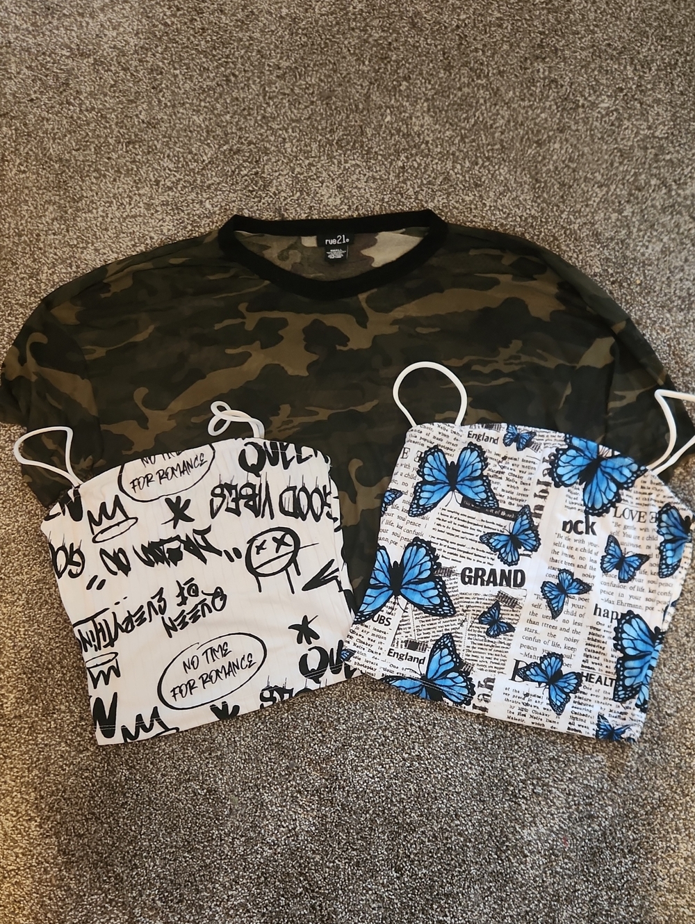 Rue21 Lot Of 3 - Cropped Tanks And Shear Cropped Tee - XS Tanks, Small Tee
